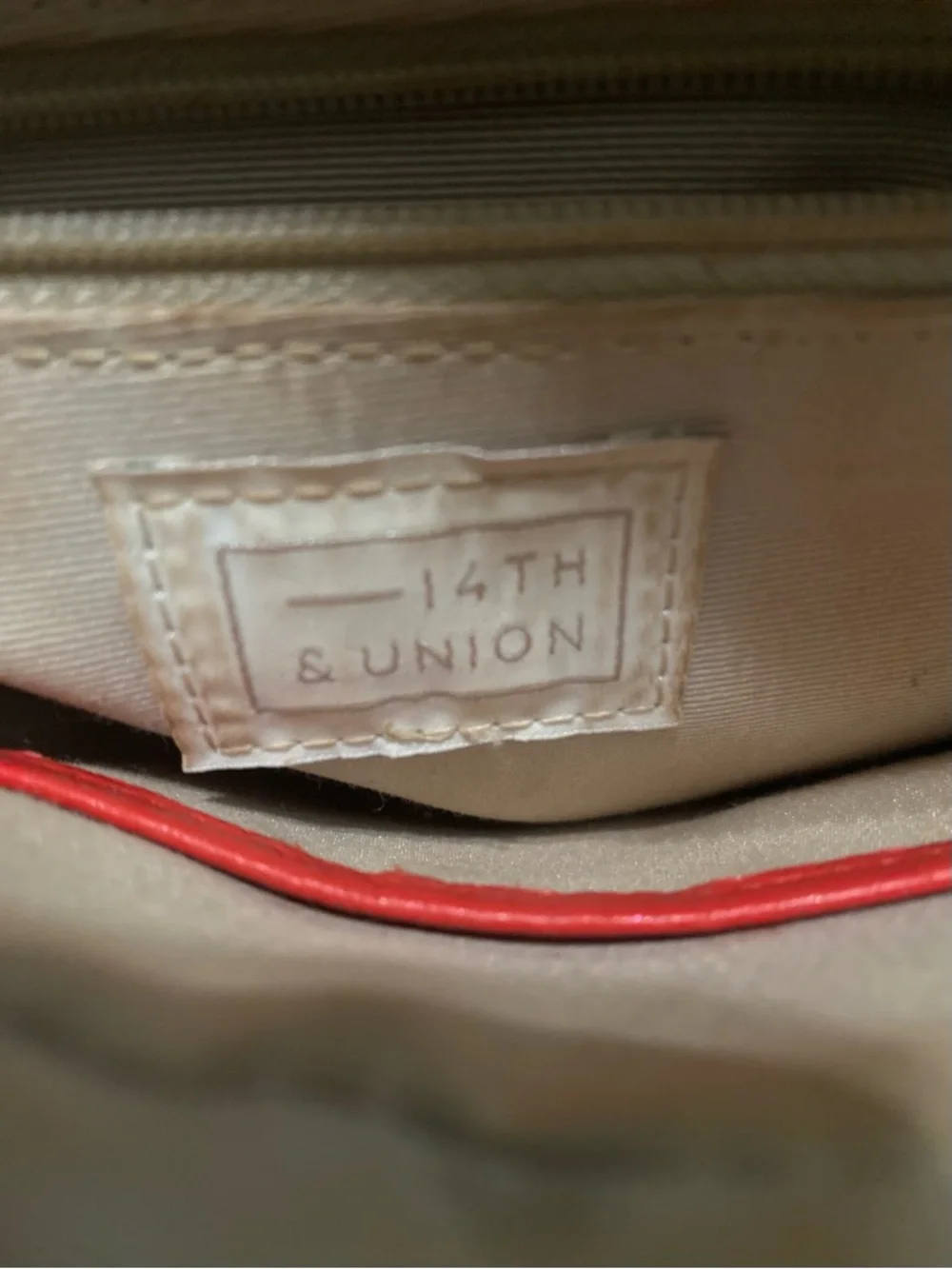 14th & Union Red Leather Crossbody with Gold Chain and Tassel Accent